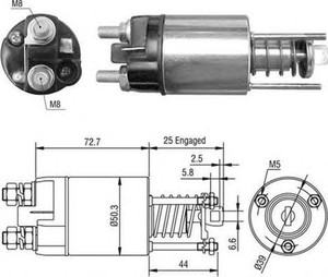 Фото Тягове реле, стартер Magneti Marelli 940113050528