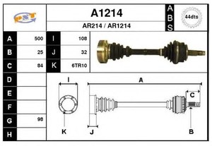 Фото Привідний вал SNRA A1214