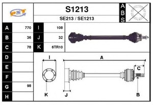 Фото Привідний вал SNRA S1213