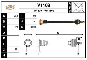 Фото Привідний вал SNRA V1109