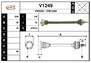 Фото Привідний вал SNRA V1249