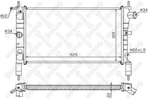 Фото Радіатор, охолодження двигуна STELLOX 10-25102-SX