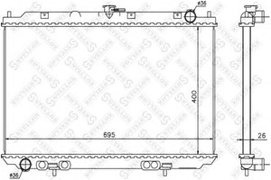 Фото Радіатор, охолодження двигуна STELLOX 10-26725-SX