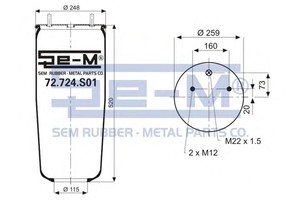 Фото Кожух пневматической рессоры SEM-LASTIK 72.724.S01