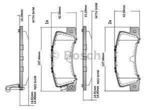 Фото Гальмівні колодки Bosch F 03B 150 407