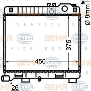 Фото Радіатор, охолодження двигуна Behr Hella Service 8MK376710181