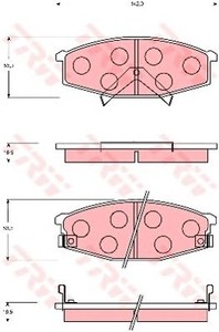 Фото Комлект гальмівних колодок, дисковий механізм TRW GDB7135