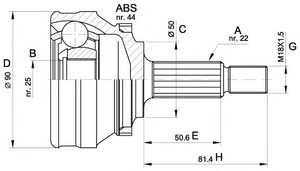 Фото Шарнірний комплект, привідний вал OPEN PARTS CVJ5363.10