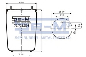 Фото Кожух пневматической рессоры SEM-LASTIK 72.725.S01