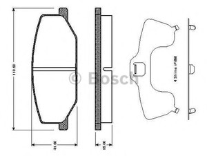 Фото Комплект гальмівних колодок, дискове гальмо Bosch 0 986 TB2 100