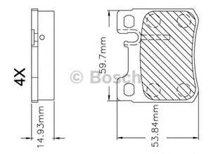 Фото Комплект гальмівних колодок, дискове гальмо Bosch F 03B 150 247