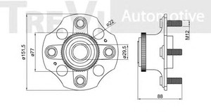 Фото Комплект подшипника ступицы колеса TREVI AUTOMOTIVE WB1753