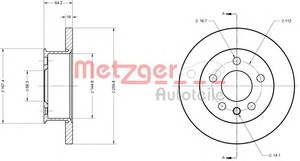 Фото Гальмівний диск Metzger 6110609