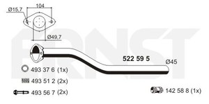 Фото Труба вихлопного газу ERNST 522 59 5