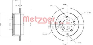 Фото Гальмівний диск Metzger 6110396