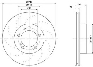 Фото Гальмівний диск Behr Hella Service 8DD 355 106-981