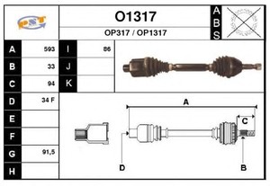 Фото Привідний вал SNRA O1317