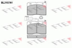 Фото Комплект гальмівних колодок, дискове гальмо FTE BL2157A1