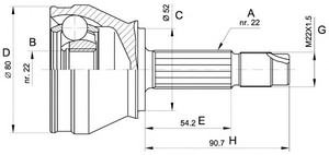 Фото Шарнірний комплект, привідний вал OPEN PARTS CVJ5229.10