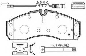 Фото Комплект гальмівних колодок, дискове гальмо OPEN PARTS BPA0651.22