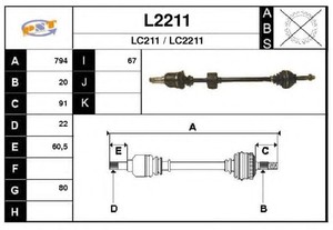 Фото Привідний вал SNRA L2211