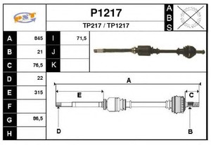 Фото Привідний вал SNRA P1217