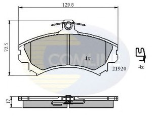 Фото Комплект гальмівних колодок, дискове гальмо COMLINE CBP31304