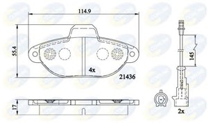 Фото Комплект гальмівних колодок, дискове гальмо COMLINE CBP22200