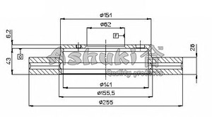 Фото Гальмівний диск ASHUKI T602-70