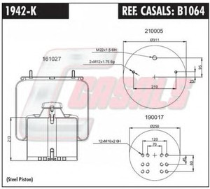 Фото Кожух пневматической рессоры CASALS B1064