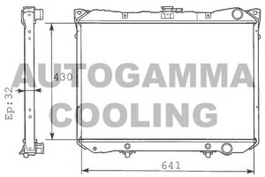 Фото Радіатор, охолодження двигуна AUTOGAMMA 100622