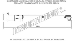 Фото Сигнализатор, износ тормозных колодок TRUSTING SU260K