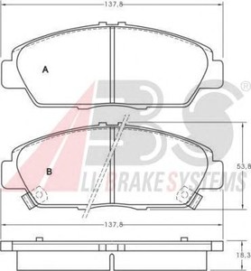 Фото Комплект гальмівних колодок, дискове гальмо ABS 36780 OE