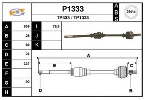 Фото Привідний вал SNRA P1333