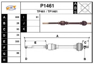 Фото Привідний вал SNRA P1461