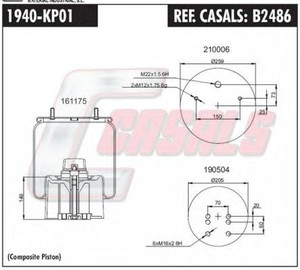 Фото Кожух пневматической рессоры CASALS B2486