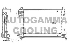 Фото Радіатор, охолодження двигуна AUTOGAMMA 100937