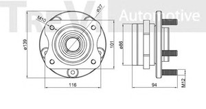 Фото Комплект подшипника ступицы колеса TREVI AUTOMOTIVE WB1360