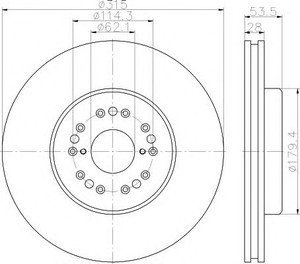 Фото Гальмівний диск Behr Hella Service 8DD 355 115-141