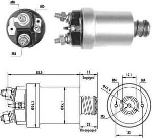 Фото Тягове реле, стартер Magneti Marelli 940113050378