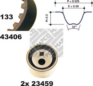 Фото Комплект ременю ГРМ MAPCO 23406
