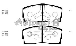 Фото Комплект гальмівних колодок, дискове гальмо ASHUKI D092-03