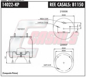 Фото Кожух пневматической рессоры CASALS B1150