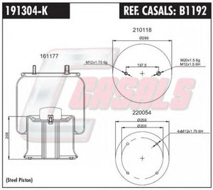 Фото Кожух пневматической рессоры CASALS B1192