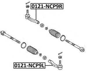 Фото Наконечник поперечной рулевой тяги Asva 0121-NCP9L