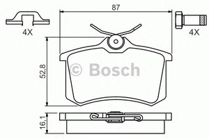 Фото Колодки гальмівні дискові, комплект Bosch 0 986 494 621