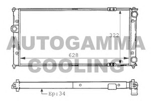 Фото Радіатор, охолодження двигуна AUTOGAMMA 100952