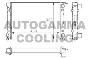 Фото Радіатор, охолодження двигуна AUTOGAMMA 101051