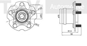 Фото Комплект подшипника ступицы колеса TREVI AUTOMOTIVE WB1011