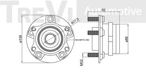 Фото Комплект подшипника ступицы колеса TREVI AUTOMOTIVE WB1045